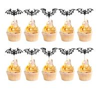 30 PCS Décoration Gâteau Halloween, Chauve-Souris Topper Cupcake Halloween, Decoration Cupcake Halloweens, Convient pour Une Fête Halloweens, une Fête de Sorcier, une Fêtes D'anniversaire/C