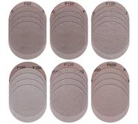 30 PCS Disques de ponçage en maille, Coussinets de ponçage à mailles 80 100 120 150 320 600 Assortiment de grains Papier abrasif sans poussière pour le polissage des voitures et des meubles en bois