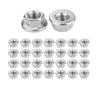 30 PCS Écrous à Bride M8 Écrou Frein en Acier Inoxydable, Écrous Freins Dentelés Hexagonaux Conformes, Résistants à la Corrosion et à la Chaleur