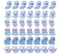30 PCS Figurine fantôme Ensemble de mini-figures de mini-résine mignonne avec des miniatures Halloween luminales avec 6 conceptions uniques pour la décoration d'Halloween intérieure, Figurine fantôme