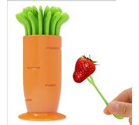 30 PCS Fourchettes, Pic Aperitif, Ensemble de fourchettes à fruits carottes, Fourchettes à fruits et à salade, Fourchettes à Dessert, Fourchettes à Cocktail, Mini fourchettes (Carotte)