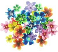 30 Pcs Gaufre Fleur Cupcake Toppers Gâteau D'anniversaire Toppers Décoration Mixte Taille et Couleur pour Fête D'anniversaire Baby Shower Fête De Mariage