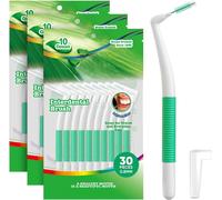 30 Pcs Interdental Brushes L-Shaped 90° Standard Size 0.8mm Teeth Cleaning Interdental Brushes Interdental Brushes For People With Medium Space