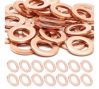 30 Pcs Joint Cuivre Vidange, M16 Jeu de Rondelles Plates, Rondelle en Cuivre, Joint de Bouchon de Vidange d'Huile, Rondelles d'étanchéité en Cuivres Bagues de Montage