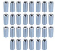 30 Pcs M8 Écrou Hexagonal Long, M8 x 30 mm Écrous Longs, Écrous pour Tige Filetée, Écrou de Couplage Version Hexagonale, Ecrou hexagonaux pour filetage métrique