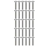 30 PCS M8 x 1.25 A2 70 Stainless Steel Carriage Bolts, Cup Square Head Coarse Thread Fasteners for Machinery, Automotive Structural Assembly (M8*50)
