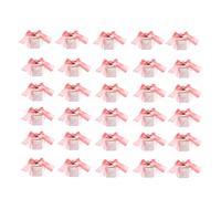 30 Pcs Marbling Design Present Boxes | Wedding Confectionery Box/Party Favors/Jewelry Box | Excellent White Card Paper Boxes with Ribbon (marble pink)