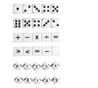 30 pcs mathématiques de 16 mm en Acrylique - 10 d'opération mathématique - 10 à Chiffres - 10 à Points - Matériau pédagogique en Acrylique