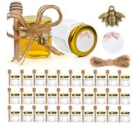 30 Pcs Mini Pot De Miel 45ml En Verre Avec Couvercle, Yaourt, Confiture, Bocaux Pour Invités Mariage, Cadeaux Remerciements