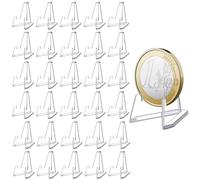 30 Pcs Mini Presentoir Chevalet Acrylique Transparent, Mini Supports de Cartes, Mini Chevalets Support de Monnaie en Plastique pour Médailles, Badge, Montres de Poche, Cartes, 4 x 1 x 5.8 cm