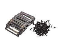 30 Pcs Nom Étiquette Cadre Poignée de porte Metal Frame Bronze Retro Vintage Décoration Porte armoire à tiroirs + Vis