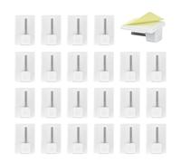 30 Pcs Plastique Crochets Autocollants pour Barres de Rideaux Nettes Blanc Crochets Adhésifs Rideaux Crochet Fenêtre Adhésif pour enêtre Salle de Bain Cuisine Tringles à Rideaux