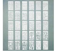 30 Pcs Pochoirs Lettres et Chiffres Réutilisables en Plastique, Modèles Alphabets et Numéros, Pochoirs de Lett STICKER SCRAPBOOKING