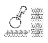 30 pcs Porte-clés, Métal Polissage Keychain de Crochets Anneaux Détachables avec Mousquetons Pivotants pour Clés
