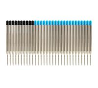 30 PCS Recharge de Stylo Bille Multifonction, 10 Noirs et 20 Bleus，Recharges Stylo Bille Universelles, 10cm, Pointe Moyenne 1 mm, Recharge Stylo, Compatible Stylo Multifonction, Bureau, École, Maison