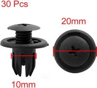 30 Pcs Rivet en Plastique Clips de Capot de protection Garniture Agrafe Vis 10mm x 14mm x 20mm