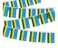 30 PCS Rwanda Drapeau Chaîne,32 FT Rwandan Décor Bunting,Bannière de décoration pour la décoration extérieure de la cour intérieure String Rwanda