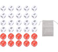 30 pcs Set de dés blanc couleur rouge 6 -face -standard -Dices éducation 16mm plastique pour jeux de société apprentissage des mathématiques