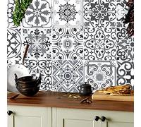 30 Pcs Stickers Carrelage,Autocollants Carreaux de Rétro Mosaïque pour Cuisine,Étanches Autocollant de Carrelage Salle de Bain,Sticker de Escalier Sol,Auto-adhésif de Carreaux Sticker pour Salon Décor