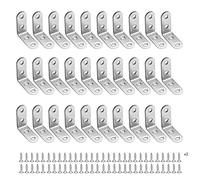 30 Pcs Support Équerre Acier Inoxydable，Support de Coin Équerre en Acier Inoxydable，pour la Fixation et la Réparation de Meubles, Renforcer les Joints（40mm）.