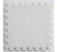 30 Pcs Tapis De Mousse Imbriqués,Tapis Moelleux en Tuiles De Tapis,12 « x12 » Tapis De Sol Puzzle Imbriqué avec Bordure,Carreaux De Sol De Tapis De Jeu Rampant, White
