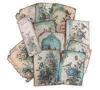 30 Pcs Vintage Autocollants de Scrapbooking, Motif Jardin Fleur Plante Papillon Autocollant Décoratif Rétro, Kit Stickers Aesthetic Matériel pour Scrapbooking, Album Photo DIY