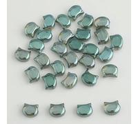 30 perles en verre soufflé cristal tchèque multicolores en forme de tête de chat (8 x 10 mm), idéales pour la création de boucles d'oreilles et de bijoux DIY - 101 HLC