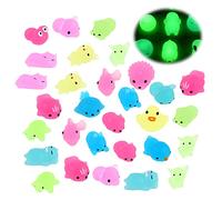 30 Pezzi Fluorescente Mochi Squishy, RosyFate Squishy Kawaii Animaux, Anti Stress Mini Squishies, Petit Animal Éclairé, Styles Aléatoires