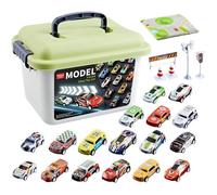 30 Pièce Lot Petites Voitures Jouets Metal Voiture Jouet Enf-ant Cascadeuse Mini Voitures De Course Apporter Valise