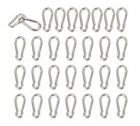 30 Pièce Mousquetons en Acier Inoxydable 304, M4 4 cm Petit Mousqueton pour Porte-clés, Camping, Pêche, Hamac