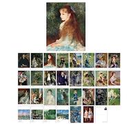 30 Pieces 1 Set de Peint à l'huile Cartes Postales Vintage Européen Classique Message Cards carte de Voeux Vierge Carte Décorative 《Renoir Girl Elaines》