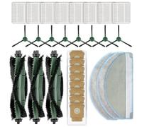 (30 pièces) 105 Combo Accessoires de rechange pour iRobot Roomba Combo 2 Essential, Roomba 105 Combo, 3 brosses rotatives, 8 brosses latérales, 8 filtres HEPA, 8 sacs à poussière, 3 serpillères