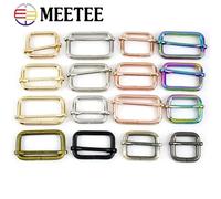 30 pièces 13-50mm boucles de sac en métal pour sangle sangle ceinture boucle ardillon en cuir Tri-glisse curseur crochet ajusteur fermoir bricolage accessoires LightGold