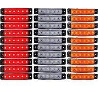 30 pièces 24 V LED latérales arrière Rouge Ambre Blanc Feux de gabarit pour camion remorque caravane pour Daf Scania Man