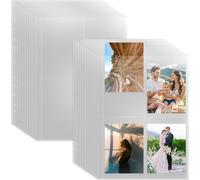 30 Pieces A4 Photo Pouches 4 Compartments 4 X 6 Inches Photo Binder 11 Holes For A4 2/3/4/7 Binders,Transparent Pockets For A4 Photos,A6 Photos,Postcards