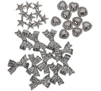 30 Pièces Accessoires Nail Art Ongles en Alliage Argenté | Nail Art à Dos Plat, Décorations pour Manucure 3d, Fournitures pour Débutants et Salon