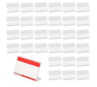 30 Pièces Acrylique Transparent Étiquettes de Prix,8 x5 cm Affichage du Signe Porte-cartes, Étiquette de Prix Nom de Carte Porte, pour Les Supermarchés de Magasin D'étagères Métalliques