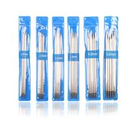 30 Pièces Aiguilles à Tricoter Acier Inoxydable Double Pointe, 2,0 mm + 2,5 mm + 3,0 mm + 3,5 mm + 4,0 mm + 5,0 mm, pour chaussettes, écharpes, bonnets, aiguilles à chaussettes