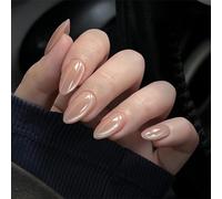 30 Pièces Appuyez Sur Les Ongles Ensemble Brun Rougeâtre Styles Rétro Plusieurs Tailles Avec Embellissements En ABS Instagrammable Presse Sur L'ongle