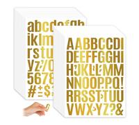 30 Pièces Autocollant Lettre Alphabet,Stickers Lettres Alphabet Scrapbooking,HMCEY Chiffres et Lettres Adhesifs,Téléphone Sticker pour Ordinateur,Autocollant Bullet Journal pour DIY, Bougie - Doré