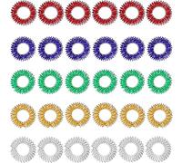30 Pièces Bagues Sensorielles Piquantes, Bague Piquante/Bague d'Acupressure Set pour Adolescents, Adultes, Réducteur de Stress Silencieux et Masseur (Multicolore)