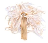 30 Pièces Baguette Ruban Mariage avec Cloches, Accessoire Mariage (Champagne)