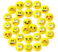 30 Pièces Balles Anti-Stress Balles de Visage Drôle de Sourire 1,6 Pouces Balle de Décompression Mini Balles en Mousse Boules de Soulagement d'Anxiété pour Adultes Enfants (Style Mignon)