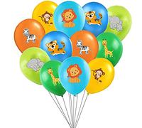 30 pièces ballons colorés tête d'animaux de la forêt,gonflables ballon imprimés latex hélium jungle zoo couleurs déco pour 1-2-3-5-6-7-8-9 ans bébé enfants garçon fille décoration de fête anniversaire