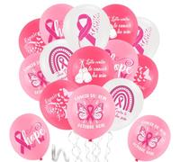 30 pièces Ballons Rose Cancer du Sein,Ballon de Sensibilisation de Cancer Sein,Octobre rose decoration,Cancer du Sein Ballon,Ballons Ruban Rose,Fête,Événements,Collecte de Fonds