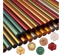 30 pièces bâtons de colle chaude de couleur métallique, mini bâtons adhésifs thermofusibles de couleur rétro pour bricolage artisanat réparation invitation de mariage enveloppe sceau timbre, 7 x 100mm