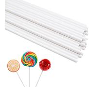 30 Pièces Bâtons de Sucette,10cm*3.5mm Batonnet Pop Cake,Bâton Sucette Pop Cake,Bâtons de Sucettes Cake Pop Sticks,Batonnet Cake Bâtonnets en Papier,pour Faire des Sucettes,des Gâteaux,Cupcake(Blanc)
