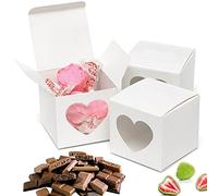 30 Pièces Boîte à Gâteaux en Forme de Coeur, Petite Boîte à Cupcakes, Boîtes à Cupcakes, Boîte à Cupcakes Blanche, Mini Boîtes à Cupcakes Blanches avec Fenêtreforme de Coeur, pour Anniversaires, Noël