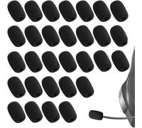 30 Pièces Bonnette Micro,Mousse Micro Casque,Mousse Micro,Mini Microphone Casque Pare-Brise Mousse,Pour La Salle De Classe,La Salle De Conférence,Interviews D'Actualités,Diamètre 8Mm,Noir
