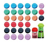 30 Pièces Bouchon de Bouteille, Bouchons à Vin Silicone Rond, Réutilisables Bouchons en Silicone Multicolore pour Sceller La Bière et Le Jus Bouchon de Bouteille (3 * 3 * 1cm)